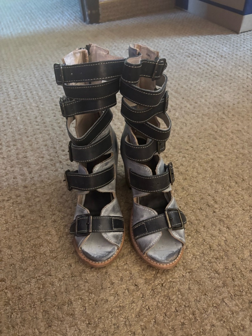 Freebird by Steven Gray and Black Strappy Heeled Sandals - Picture 2 of 5